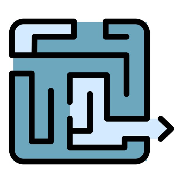 Business labyrint icon Outline business labyrint vector icon color flat isolated
