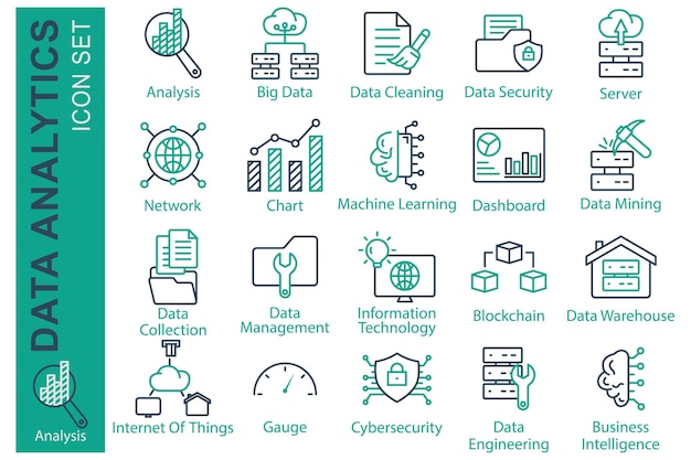 Business line icon set