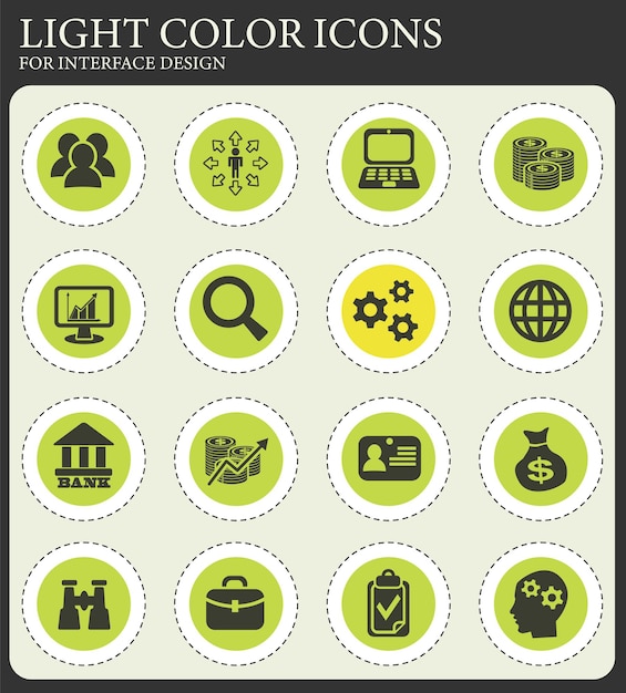 Business management and human resources icon set