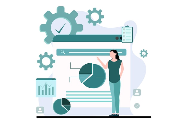 Business Management Flat Design Illustration