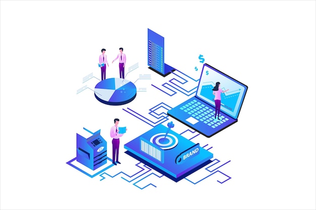 Business Marketing isometrisk vektor