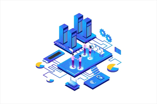 Business Marketing isometrisk vektor