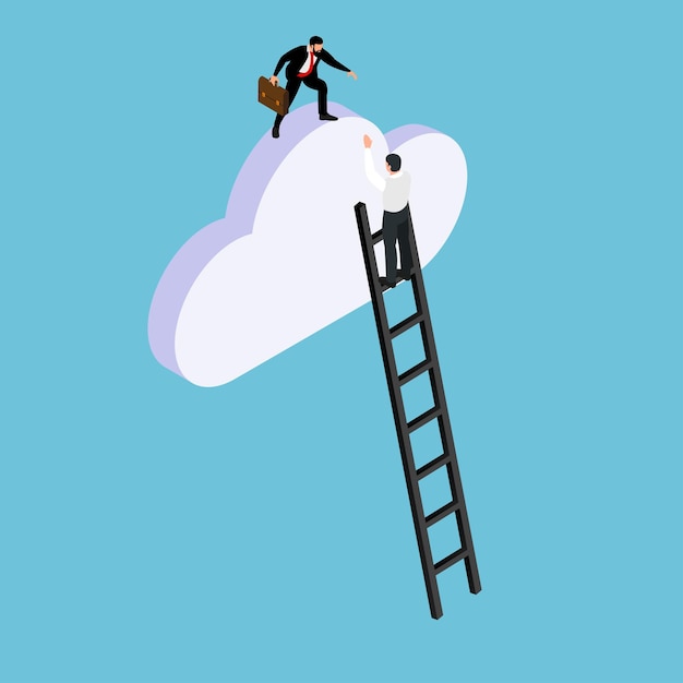 Business people with cloud computing system