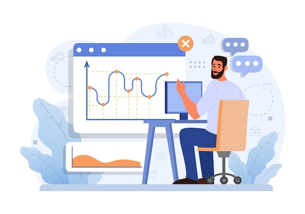 business processes optimization productive employee analyzing marketing and management data