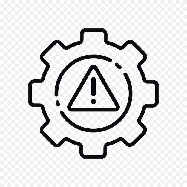 Business strategy concept flexible crisis methodology gear with with warning sign system error sy