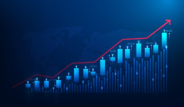business strategy investment growth and finance economy trader is showing a growing stock market