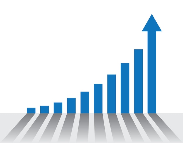 Business success graph vector illustration showing growth progress in minimalistic style