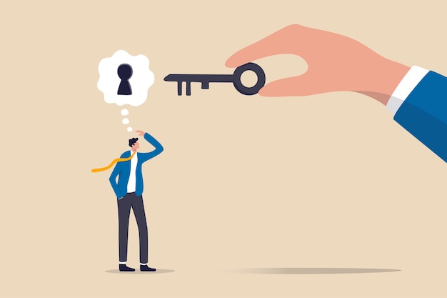 business support or help to solve problem, clear and unblock work obstacle or key to unlock business idea concept