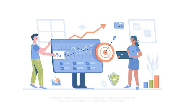 Business target Goal achievement leadership successful teamwork Productive target management Cart