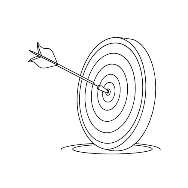 Business Targeting line art flat vector illustration