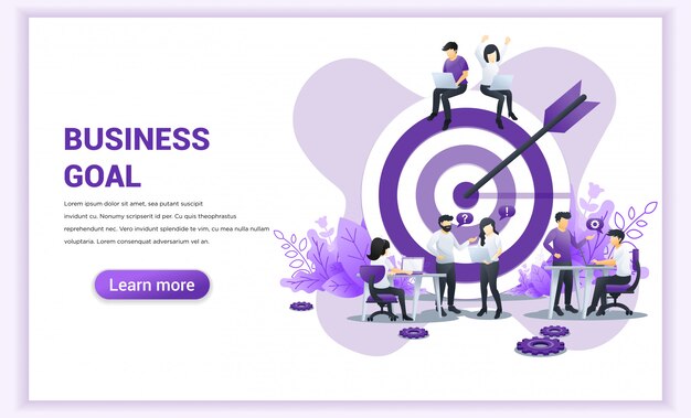 Business team work concept. target with an arrow, hit the target, goal achievement. Flat vector illustration