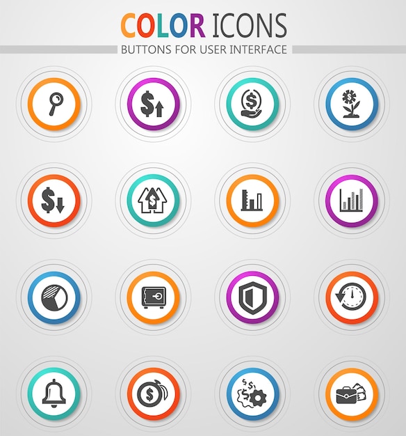 Business vector icons for user interface design
