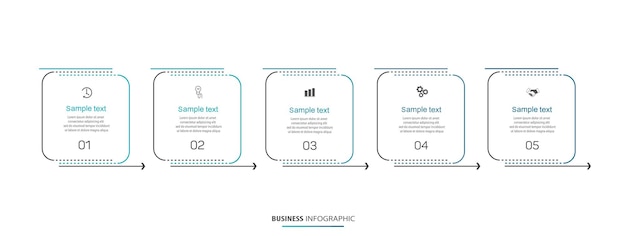 Business vector infographic template with 5 options or steps