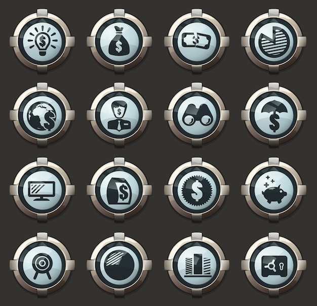 business vector stylish round buttons for mobile applications and web