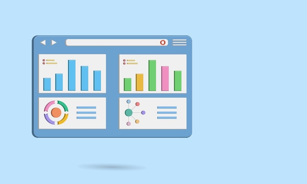 business website icon with chart, diagram and element set style, for your professional presentation