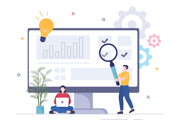 Business Workflow Organisation og Management Design Illustration