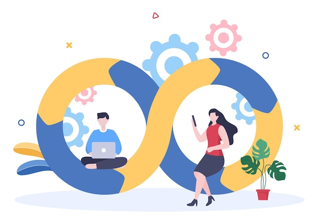Business Workflow Organisation og Management Design Illustration