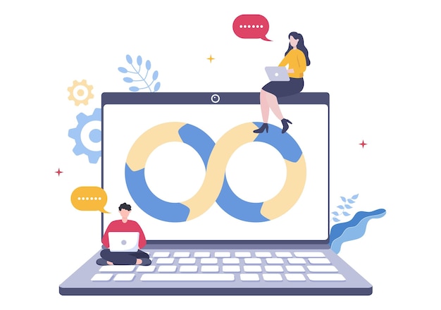 Business Workflow Organization and Management Design Illustration