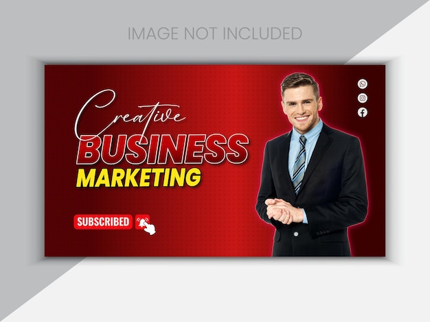 Business youtube thumbnail design template