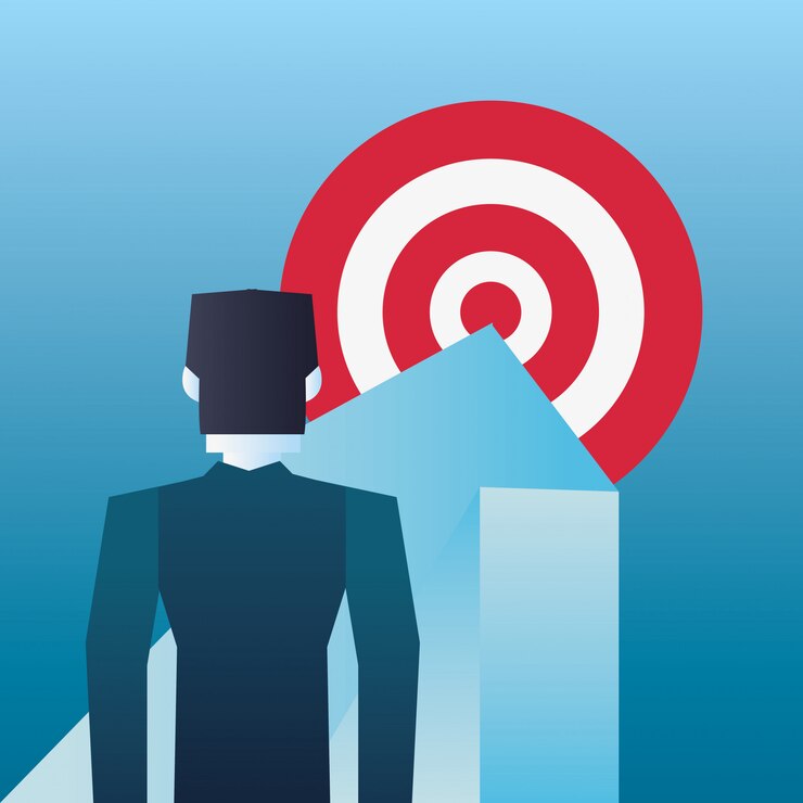 Vektör businessman arrow pointing target business