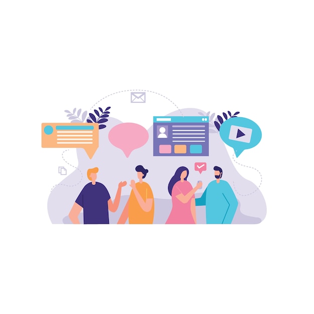 businessman discussion social illustration