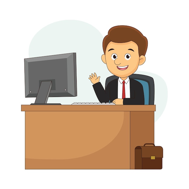 businessman sit at the table in office