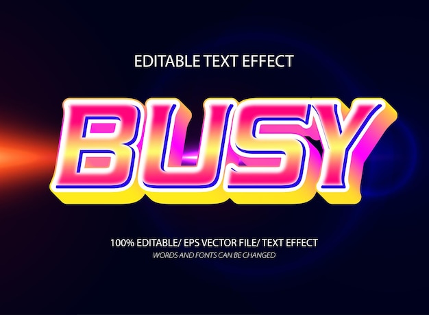 Busy 3d editable text effect 3d bold text effect