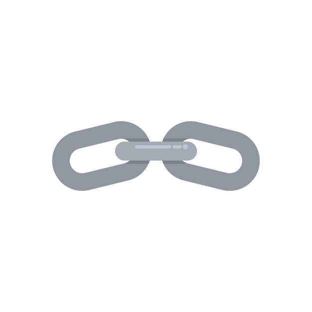 Button chain icon flat vector Link web Internet digital isolated