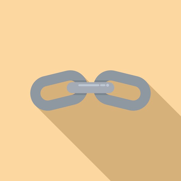 Button chain icon flat vector Link web Internet digital