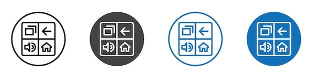 Button mapper icon flat editable icon mark set