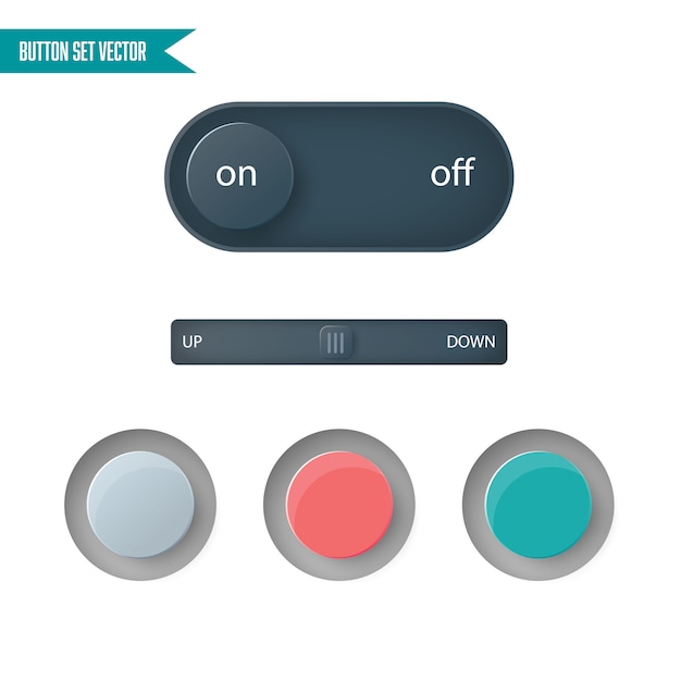 button set vector