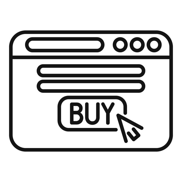 Buy online product icon outline vector Web purchase laptop