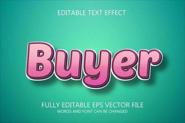 Buyer 3d editable text style effect
