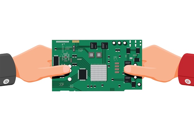 Buyer Hand and CPU Microchip