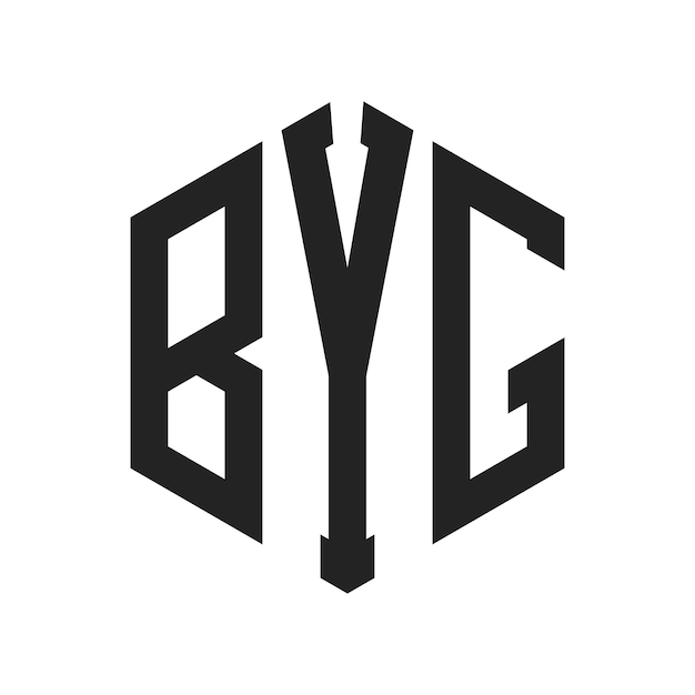 BYG Logo Design Initial Letter BYG Monogram Logo using Hexagon shape