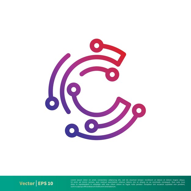 C Letter Line Icon Vector Logo Template Illustration Design Vector EPS 10