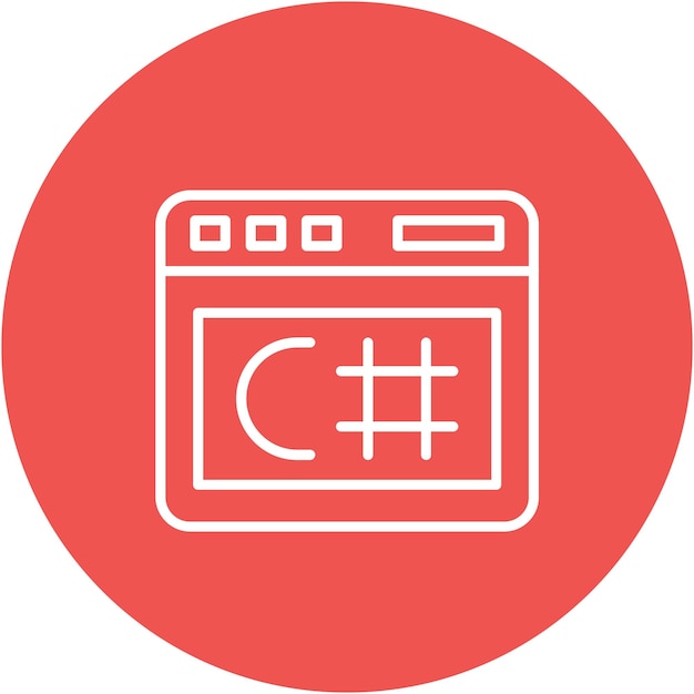 c sharp vector illustration style