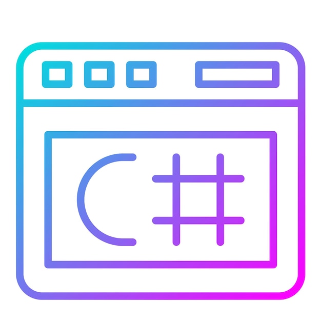 c sharp vector illustration style