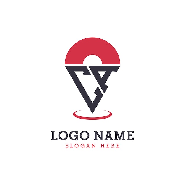 CA Location Icon Design Modern CA Pinpoint Logo for Navigation Map Apps and Location Based Businesses