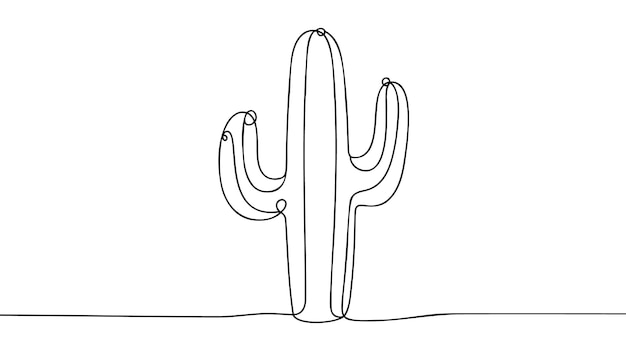 CACTUS LINE ART Vector cactus Continuous Line Drawing
