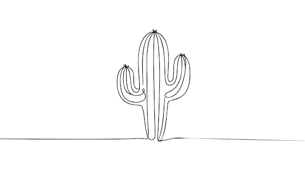 CACTUS LINE ART Vector cactus Continuous Line Drawing