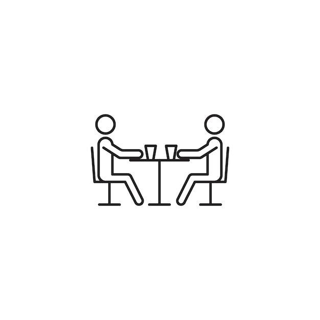 Cafeteria Icon Set Room Garden Table Vector Symbol in a Black Filled and Outlined Style Social Dining Sign