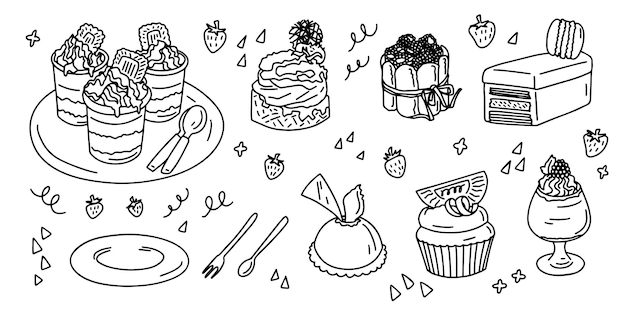 Cake contour Festive dessert for a party Menu design for the restaurant Isolated
