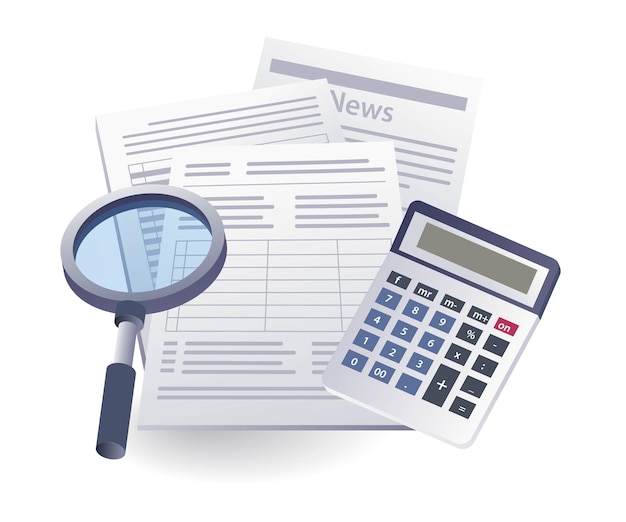 Calculating annual income tax concept flat isometric 3d illustration