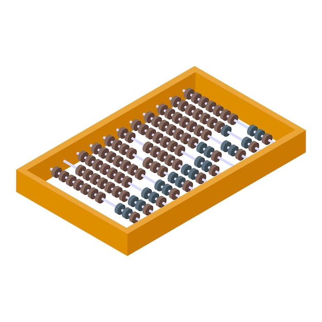 Calculator abacus icon Isometric of calculator abacus vector icon for web design isolated on white background