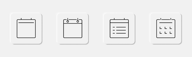 calendar icon set calendar line icon planner symbol outline calendar icon set