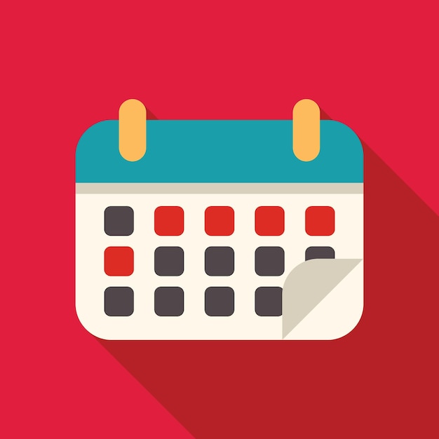 calendar page turning showing marked future date on red background
