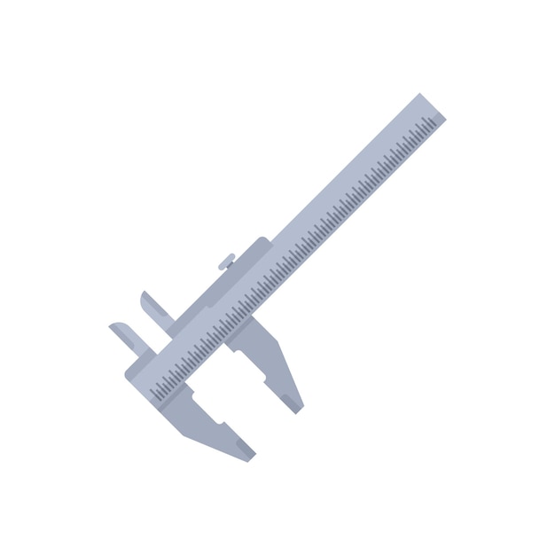 Caliper icon flat vector Vernier calliper Rule micrometer isolated