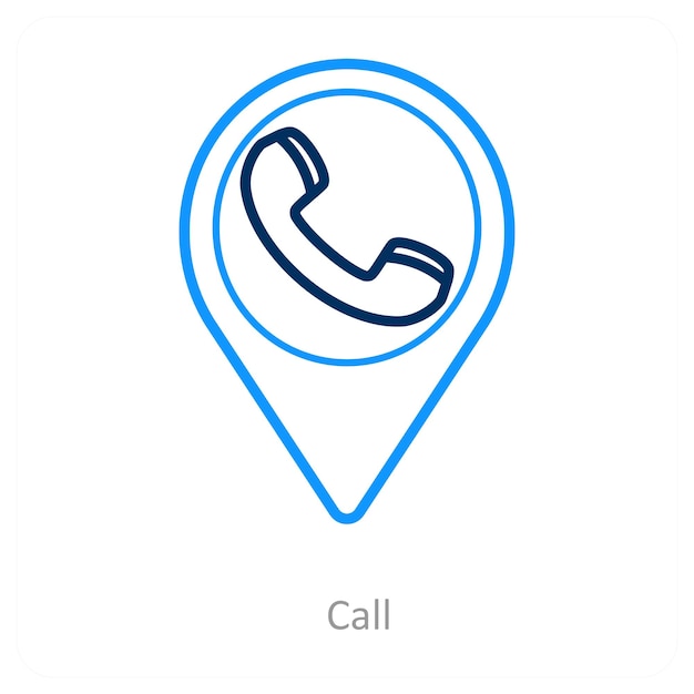 Call and location icon concept
