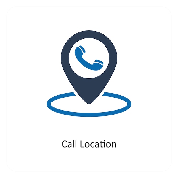 Call Location and pin icon concept